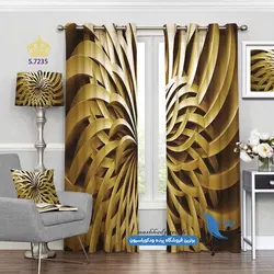 پرده پانچ مدرن طرح اشکال موج دار کد s-7235