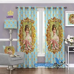 پرده پانچ پذیرایی طرح قاب عکس کد s-6250