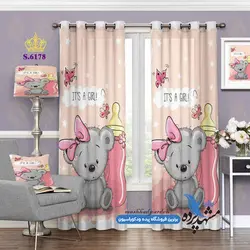 پرده پانچ کودکانه طرح بچه خرس کد s-6178