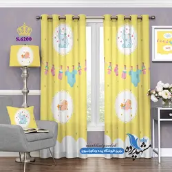 پرده پانچ کودکانه طرح نوزاد و فیل کوچولو کد s-6200