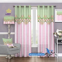 پرده پانچ پذیرایی طرح اسلیمی کد s-5957