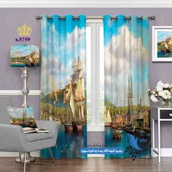 پرده پانچ منظره طرح ساحل رودخانه کد s-5759