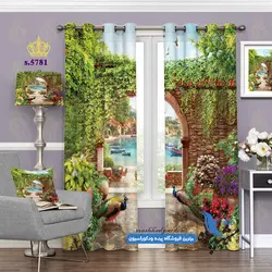 پرده پانچ منظره طرح باغ و بوستان کد s-5781