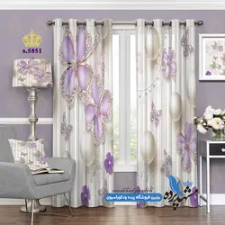 پرده پانچ گلدار طرح گل و مروارید کد S5851
