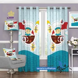 پرده پانچ پسرانه طرح خرس و ملوان کوچولو کد s-5559