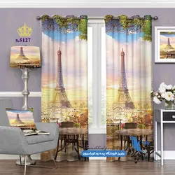 پرده پانچ منظره طرح برج ایفل کد s-5127