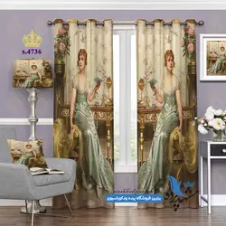 پرده پانچ چهره طرح زن کد s-4736
