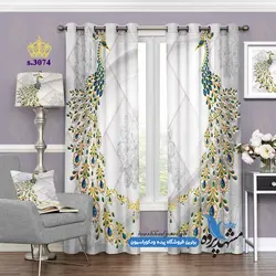 پرده پانچ فانتزی طرح طاووس کد s-3074