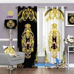 پرده پانچ پذیرایی طرح قاب گل کد s-5025