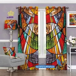 پرده پانچ مدرن طرح رنگی کد s-4959