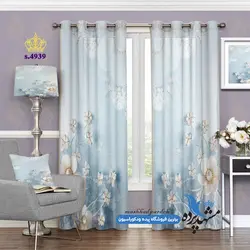 پرده پانچ ساده طرح گل های بهاری و نیلوفری کد s-4939