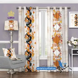 پرده پانچ گلدار طرح گل کاغذی کد s-4814