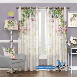 پرده پانچ گلدار طرح گل زیبا کد s-4821