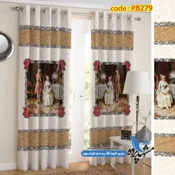 پرده پانچ کلاسیک طرح قاب عکس کد p-8279