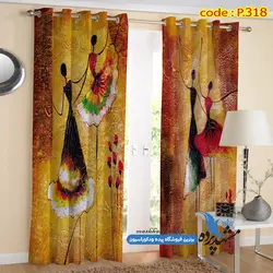 پرده پانچ پذیرایی طرح سرخ پوست کد p-318