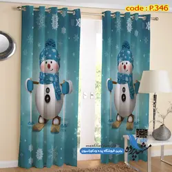 پرده پانچ کودکانه طرح آدم برفی کد p-346