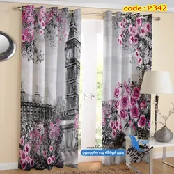 پرده پانچ منظره طرح برج ساعت لندن کد p-342