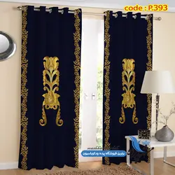 پرده پانچ کلاسیک طرح حاشیه دار کد p-393