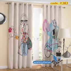 پرده پانچ کودکانه طرح دخترانه کد p-383