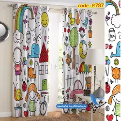 پرده پانچ کودکانه طرح نقاشی کد p-787