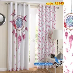 پرده پانچ گل طرح برگ و پروانه کد p-8145