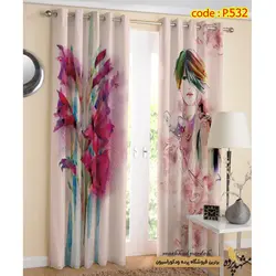 پرده تصویری پانچ طرح گل و چهره زن کد P532