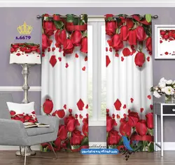پرده پانچ طرح گل رز کد s-6679