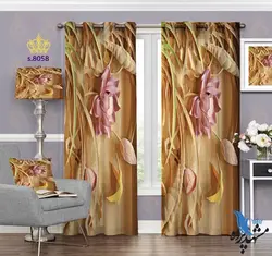 پرده پانچ طرح گل سه بعدی کد S8058