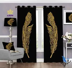 پرده پانچ فانتزی طرح پر خوشنویسی کد S8294