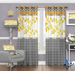 پرده پانچ فانتزی طرح برگ روی شاخه کد S8022