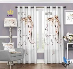 پرده پانچ چهره طرح نقاشی زن کد S9952