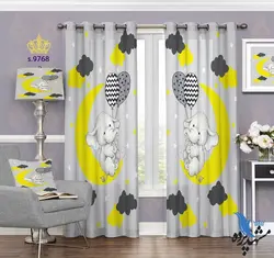 پرده پانچ کودک طرح فیل روی ماه کد S9768