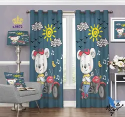 پرده پانچ کودک طرح کوآلای موتور سوار کد S9872