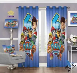 پرده پانچ کودک طرح سگ های نگهبان کد S9868