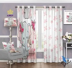 پرده پانچ کودک طرح بچه فیل و پروانه کد S8825