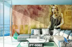 پوستر دیواری طرح چهره زن بلوند کد PT-6062