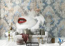 پوستر دیواری طرح کلاسیک نیم چهره زن کد PT-6059