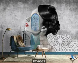 پوستر دیواری طرح چهره زن و سنتی کد PT-6053