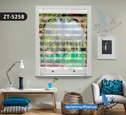 پرده زبرا تصویری چاپی طرح منظره دریاچه کد ZT5258