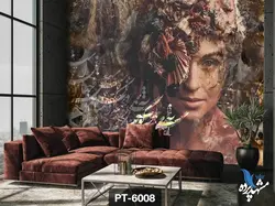پوستر دیواری طرح چهره نستعلیق کد PT-6008