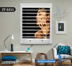 پرده زبرا تصویری چاپی طرح نیمرخ چهره کد ZT5211