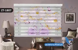 پرده زبرا تصویری چاپی طرح گل و قو کد ZT1807