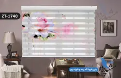 پرده زبرا تصویری چاپی طرح گل سه بعدی کد ZT1740