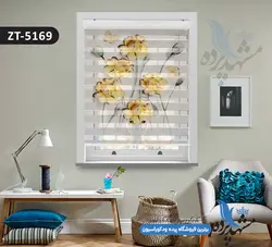 پرده زبرا تصویری چاپی طرح گل فانتزی کد ZT5169