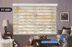 پرده زبرا تصویری چاپی طرح گل سه بعدی و پروانه کد ZT1682