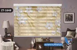 پرده زبرا تصویری چاپی طرح گل سه بعدی کد ZT1648