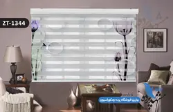 پرده زبرا تصویری چاپی طرح سه بعدی گل کد ZT1344