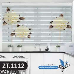 پرده زبرا تصویری چاپی طرح گل فانتزی سه بعدی کد ZT1112