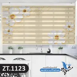 پرده زبرا تصویری چاپی طرح فانتزی گل کد ZT1123