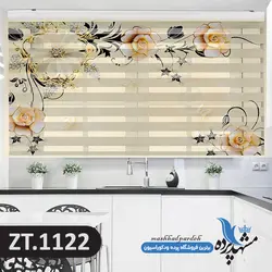 پرده زبرا تصویری چاپی طرح فانتزی گل سه بعدی کد ZT1122